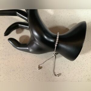 925 Sterling silver adjustable cubic zirconia bracelet